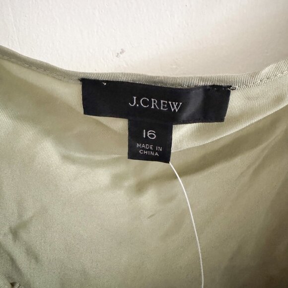 NWT J. Crew Green Gwenyth Cupro Slip Midi Dress 16 - Picture 6 of 7